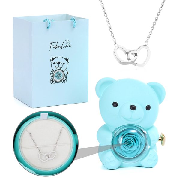 Eternal Rose Bear - W/ Engraved Necklace