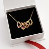 Custom Birthstone Hearts Necklace