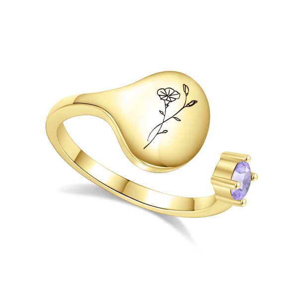 Sep-gold.jpg Birth Month Flower and Birthstone Ring