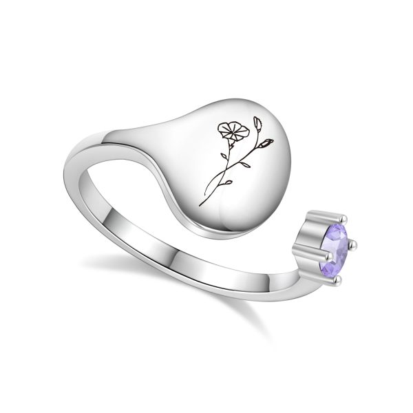 Sep-silver.jpg Birth Month Flower and Birthstone Ring
