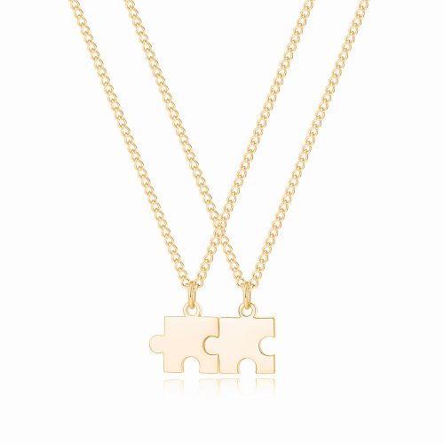 Personalized Puzzle Necklace Set