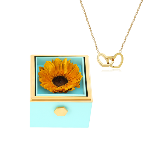 bluesunflower.png Eternal Sunflower Box - W/ Engraved Necklace