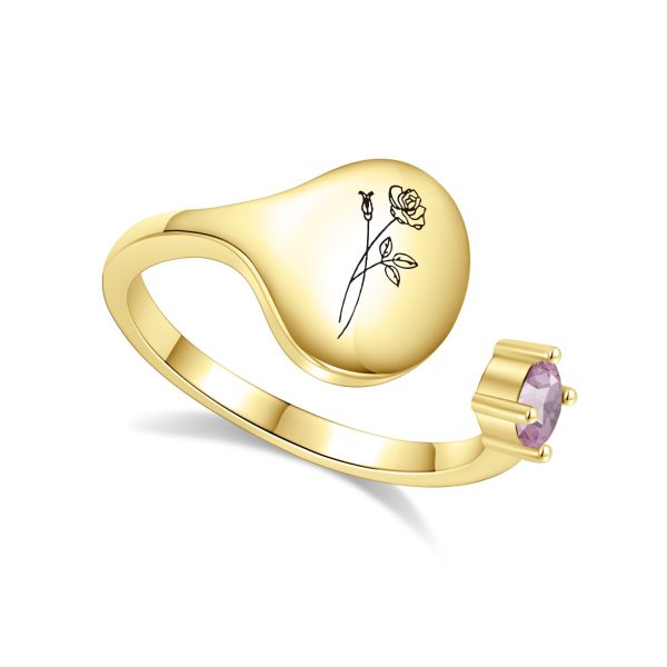 june-gold_3bfce56f-90f5-4d38-b1d2-9c3da0f165af.jpg Birth Month Flower and Birthstone Ring