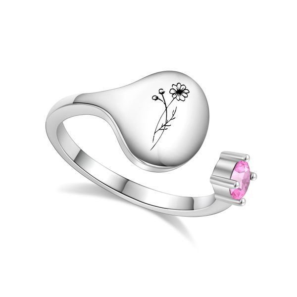 oct-silver_87924ceb-dfca-43ff-9853-1134c71d8e97.jpg Birth Month Flower and Birthstone Ring