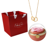 pinkgold.png Eternal Rose Round Box - W/ Engraved Necklace & Real Rose