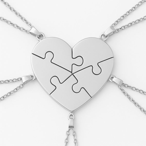 Custom Puzzle Heart Necklace
